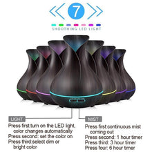 Load image into Gallery viewer, 500ML Essential Oil Diffuser Waterless Auto Off,Seven Color Ultrasonic Aromatherapy Humidifier with Adjustable Mist Model,Diffuser for Bedroom Bathroom Home Office spa Yoga
