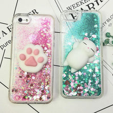 Load image into Gallery viewer, 3D  Cat Case For Iphone 5s Se 7 7 Plus Case Liquid Quicksand Glitter Silicone Case For Iphone 8 8 Plus X 6 6s Cover  Rubber Silicone Phone Case
