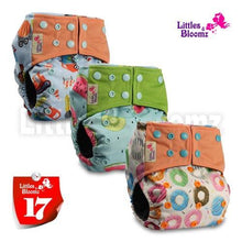 Load image into Gallery viewer, Modern Luxury Printed Washable Real Cloth Pocket Nappy,3 nappies/diapers Set For Girls and Boys Baby In Elegant Style
