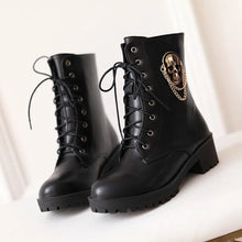 Load image into Gallery viewer, MORAZORA 2024 hot sale ankle boots for women skull street lace up platform women&#39;s boots fashion ladies autumn winter boots shoe
