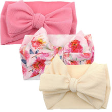 Load image into Gallery viewer, Modern Luxury Elegant Baby Girls Headband Turban Photography Props Baby Hair Accessories Bow 3 Pcs Set For Girls Baby
