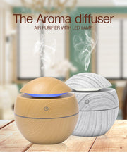 Load image into Gallery viewer, Mini Air Humidifier Ultrasonic USB Aroma Wood Grain LED Night Light  Electric Essential Oil  Diffuser Aromatherapy Home
