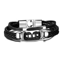 Load image into Gallery viewer, Lucky Vintage Men's Leather Bracelet Playing Cards  Charm Multilayer Braided Men and Women Gift
