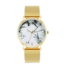 Load image into Gallery viewer, Fashion Rose Gold Mesh Band Creative Marble Female Wrist Watch Luxury Women Quartz Watches Gifts  For Women and Girls
