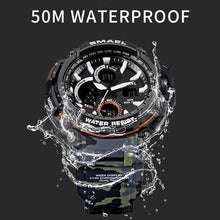 Load image into Gallery viewer, Army Green Modern Sport  Waterproof 50M Men Watches With LED Digital Display In Military Armi Relogio Masculino Style
