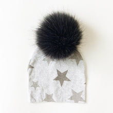 Load image into Gallery viewer, Luxury Modern Baby Hat Cotton Printing Hat With Pompon For Girls Autumn Winter Boys Caps Children Bonnet For Kids
