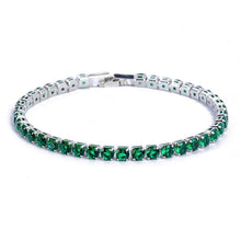Load image into Gallery viewer, Luxury 4mm Diamond Shiny Elegant Cubic Zirconia Tennis Bracelets Iced Out Chain Crystal Wedding Bracelet For Women and Men In Modern Gold Silver and Colorful Design
