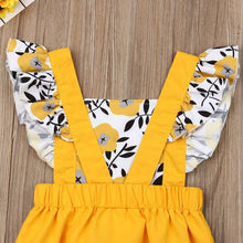 Load image into Gallery viewer, Summer Newborn Baby Girl Clothes Fly Sleeve Sunflower Print Romper Jumpsuit One-Piece Outfit  For Girls
