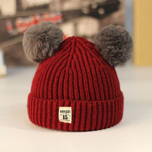 Load image into Gallery viewer, Modern Trend New Baby Beanies Hats Children Knitted Pompom Winter Autumn Cute Cap  Warm Girl Hat With Two Balls

