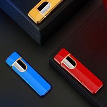 Load image into Gallery viewer, Luxury Modern USB Charging Electronic Lighter Windproof Slim Man Colorful Cigarette Lighter WIth Touch Sensor And Dragon Gravure Excellent for Gift
