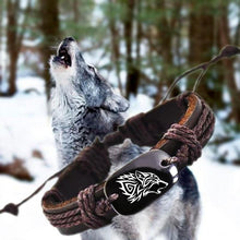 Load image into Gallery viewer, Luxury Roar Wolf Animal Backer Elegant Woven Rope Leather Unisex Bracelet Yak Bone Carved Fashion Bracelet For Women And Man
