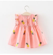 Load image into Gallery viewer, Summer Baby Frill Sleeve Newborn Infant Dresses Cotton Pineapple Sleeveless Toddler Dresses For Girls
