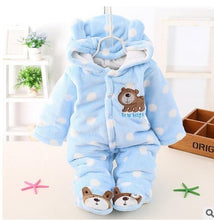 Load image into Gallery viewer, Modern Winter Baby  Bear Animal Costume Hooded Romper Warm Flannel Plush Jumpsuit For Girls and Boys
