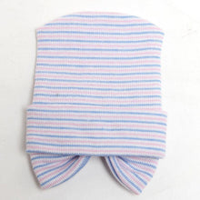 Load image into Gallery viewer, Newborn Baby Girls Striped Headband Headwear Toddler Soft Hat with Bow For Baby Girls
