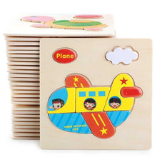 Load image into Gallery viewer, 3D Wooden Children Interesting Puzzle Toys With Animals and Cars Exellent Puzzles Intelligence Kids Early Educational Toys For Children
