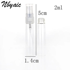 Nbyaic 5Pcs  Portable Mini Perfume Bottle Glass Empty Bottle Cosmetics Bottled Toner Spray Bottle Nebulizer 2ml 3ml 5ml 10ml