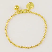 Load image into Gallery viewer, promotion sale Pure Gold Color 2mm water wave chain bracelet, Wholesale Fashion Original Gold Plated women&#39;s Jewelry Bracelet
