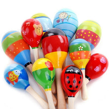 Load image into Gallery viewer, Baby Kid Wooden Ball Toy Sand Hammer Rattle Musical Instrument Percussion Infant (Multicolor)Random PCS For Kids
