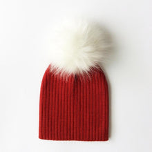 Load image into Gallery viewer, Trend New Winter Children Boy Girl Crochet Artificial Pompom Hat Knitted Toddler Kids Caps With Pompon Baby Beanie For Girls and Boys
