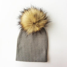 Load image into Gallery viewer, Trend New Winter Children Boy Girl Crochet Artificial Pompom Hat Knitted Toddler Kids Caps With Pompon Baby Beanie For Girls and Boys
