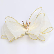 Load image into Gallery viewer, Luxury Modern Pearl Handmade Baby Girls Bowknot Crown Headband Lace Elastic Hair Band Bow For Girls Baby
