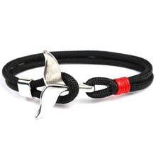 Load image into Gallery viewer, Fashion Whale Tail  Bracelets For Men And Women Charm  Survival Rope Chain  Bracelet Male Wrap Metal Hooks
