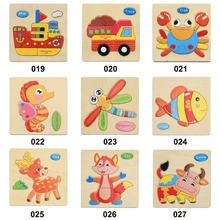 Load image into Gallery viewer, Wooden 3D Stevvex Modern Interesting Baby Learning Puzzles for Children Cartoon Animal Fruit Puzzles Intelligence Kids Children Educational Toy
