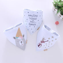 Load image into Gallery viewer, Cotton Cartoon Bandana Feeding Saliva Towel Waterproof Bibs For Baby Burp Accessory Adjustable Button Durable Baby Towels
