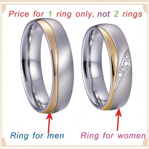 One Piece Alliance Men's Wedding Rings Anniversary Women's Jewelry Silver Color His And Hers Matching Marriage Couple