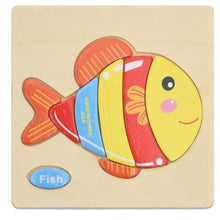 Load image into Gallery viewer, 3D Wooden Children Interesting Puzzle Toys With Animals and Cars Exellent Puzzles Intelligence Kids Early Educational Toys For Children
