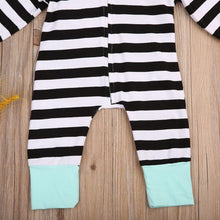 Load image into Gallery viewer, Baby Clothing Newborn Baby Girl and Boy Striped Hooded Romper Zipper Jumpsuit Outfit For Kids
