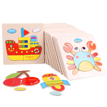 Load image into Gallery viewer, Wooden 3D Stevvex Modern Interesting Baby Learning Puzzles for Children Cartoon Animal Fruit Puzzles Intelligence Kids Children Educational Toy
