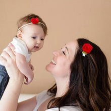 Load image into Gallery viewer, Handamde Flower Headband Hair Clip Set Flexible Rope Hairband Accessories for Mother &amp; Baby
