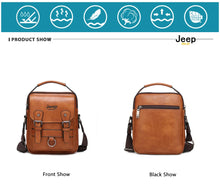 Load image into Gallery viewer, JEEP BULUO Multi-function Business Handbags Men New Man&#39;s Shoulder Bag Large Capacity Leather Messenger Bag Crossbody Big Brand
