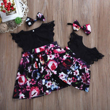 Load image into Gallery viewer, Luxury New Trend Newborn Baby Infant Girl Romper Tutu Dress Headband Floral Outfits Party Dress In Flowers Interesting Design With Bow
