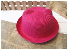 Load image into Gallery viewer, Elegant Summer Baby Hat Cap Children Breathable Straw Hat Kids For Boys and Girls Hats With cat ears
