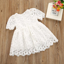 Load image into Gallery viewer, Handmade Classic Baby Girls Dress with Princess Floral Lace And Hollow Out Short Sleve Party Dress For Girls
