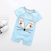 Load image into Gallery viewer, Modern Interesting Newborn Baby Boy and Girl Cartoon Animal Printed Short Sleeve Romper Jumpsuit For Kids
