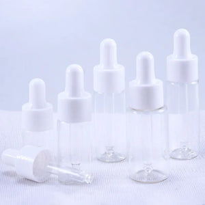 10pcs/Lot 5ml 10ml 15ml 20ml Reagent Eye Dropper transparent Glass Aromatherapy Liquid Pipette Bottle Refillable Bottles