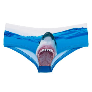 2017 New 3D Printing Animal shark jawz Funny Women's Briefs Thong Bragas Culotte Femme Sexy Panties For Women Erotic