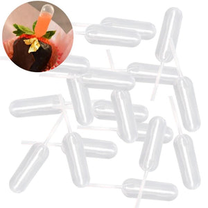 Aomily 50pcs/Set Ice Cream Jelly Milkshake Droppers Pipette Straw Dropper Disposable Straw Cupcake Mousse Macaron Baking Tools