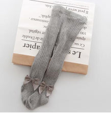 Load image into Gallery viewer, Children Bowknot Tights Cotton For Baby Girls Pantyhose Kids Infant Knitted Breathable Tights Soft And Warm Elastic Tight
