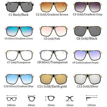 Load image into Gallery viewer, NEW Elegant Luxury Trend Driving Sunglasses  Gold Big Frame  Oversized Square For Man and  Women Sunglasses
