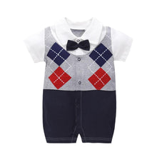 Load image into Gallery viewer, Modern Luxury New Born Baby Summer Gentleman Rompers for Baby Boys Cotton Jumpsuit 0-12M
