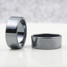 Load image into Gallery viewer, Fashion Jewelry smooth 10mm Width Flat Black Female Hematite Natural Couple Men&#39;s Women&#39;s Rings Christmas Gifts for the new year
