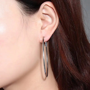 Meaeguet Stainless Steel Elegant Women's Exaggerated Big Circle Hoop Earrings Simple Loop Earring Jewelry Brinco