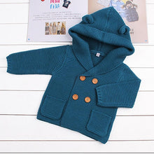 Load image into Gallery viewer, Knitting Cardigan Warm Long Sleeve Hooded Sweaters for Newborn Infant
