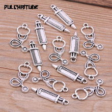 Load image into Gallery viewer, 20Pcs Two Color Medicine Syringe Charms Pendants Jewelry Making Stethoscope Charms For DIY Handmade Craft
