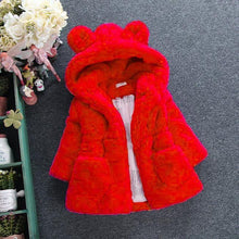 Load image into Gallery viewer, Winter Baby Girls Clothes Fur Coat Fleece Warm Hooded Jacket Children's Outerwear Coat For Girls
