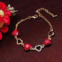 Load image into Gallery viewer, Elegant Luxury Diamond Romantic Heart Bracelets for Women Gold Color Crystal Charm Bracelets Bangles Fashion Jewelry Bracelet Style
